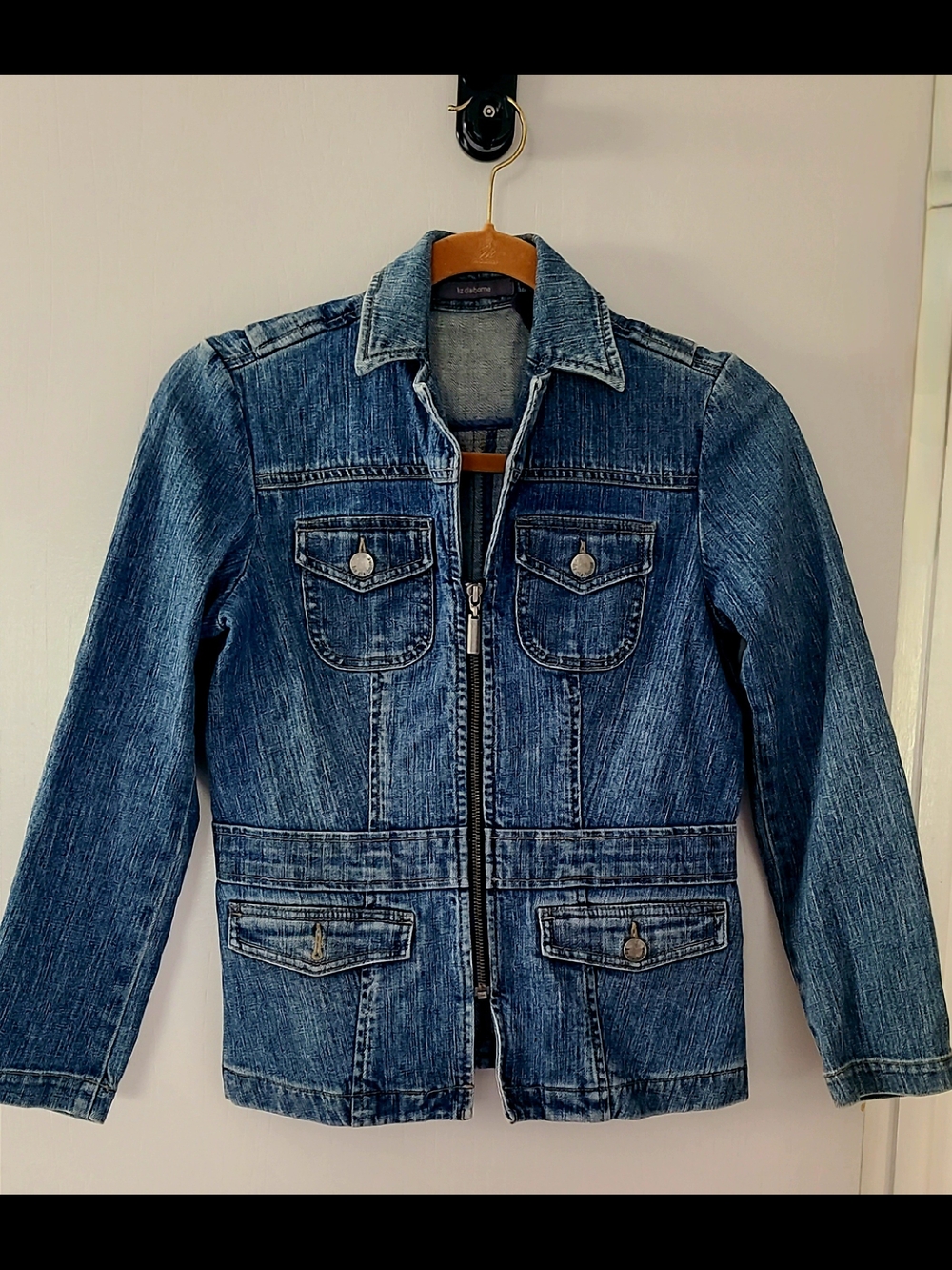Liz Claiborne Blue Denim Zip-Front Women's Jacket